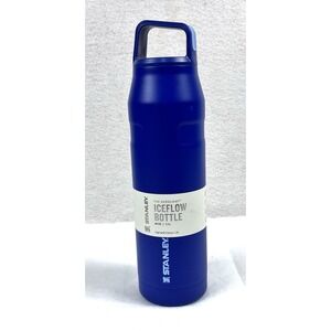STANLEY Iceflow Bottle 36 Oz Cap And Carry + Lid NEW Blue/Navy AEROLIGHT $45